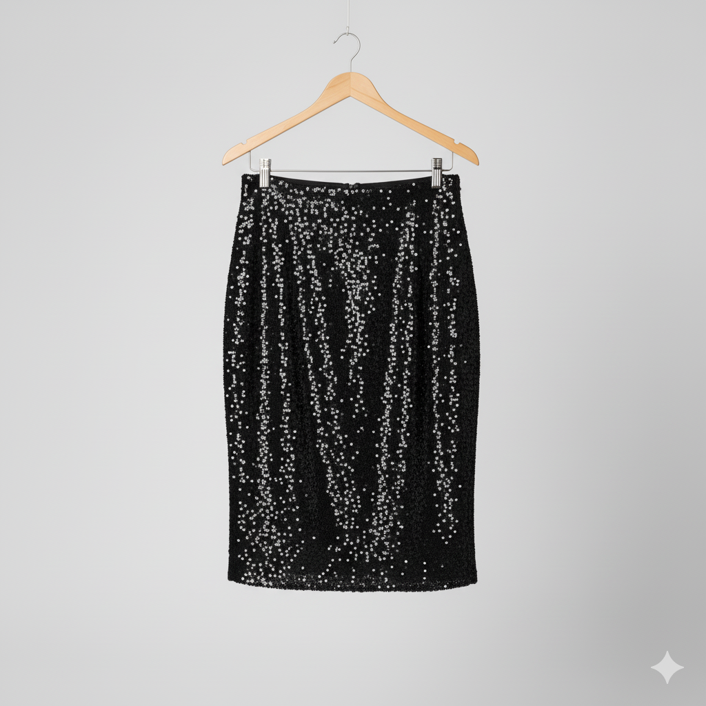 Black Sequin Skirt