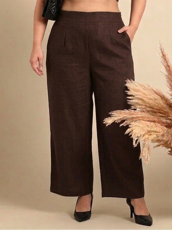 Brown Relaxed-Fit Pant
