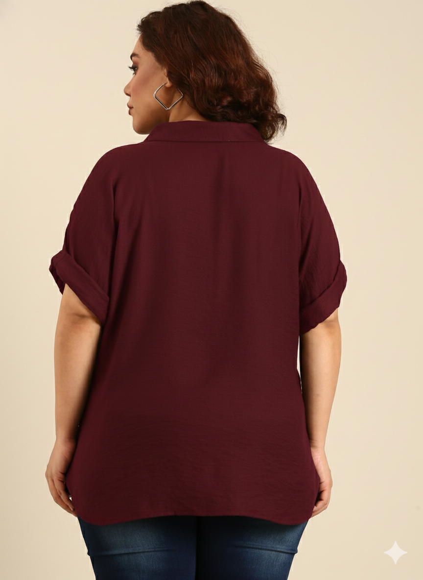 Burgundy Viscose Shirt