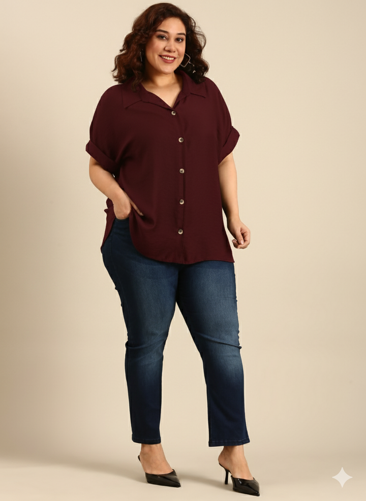 Burgundy Viscose Shirt