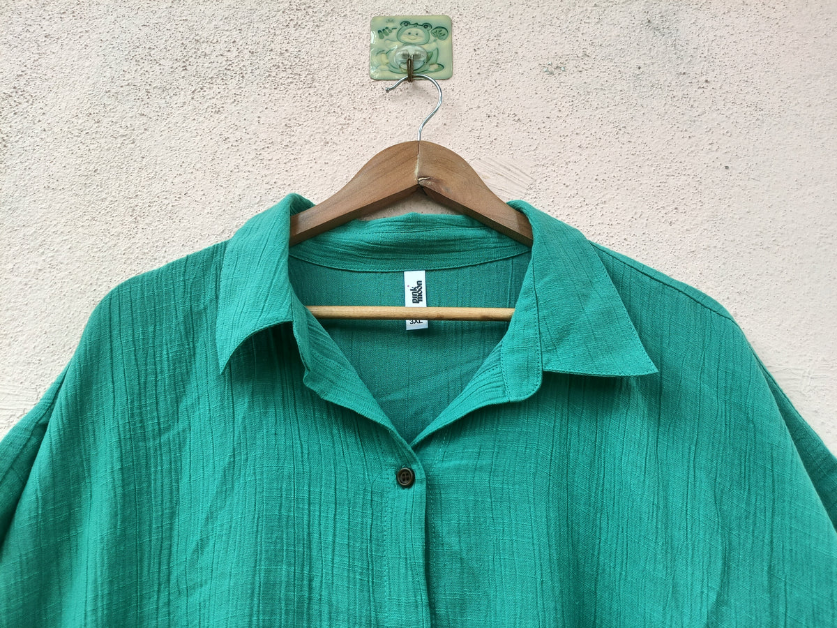 Green Button-Down Midi Dress