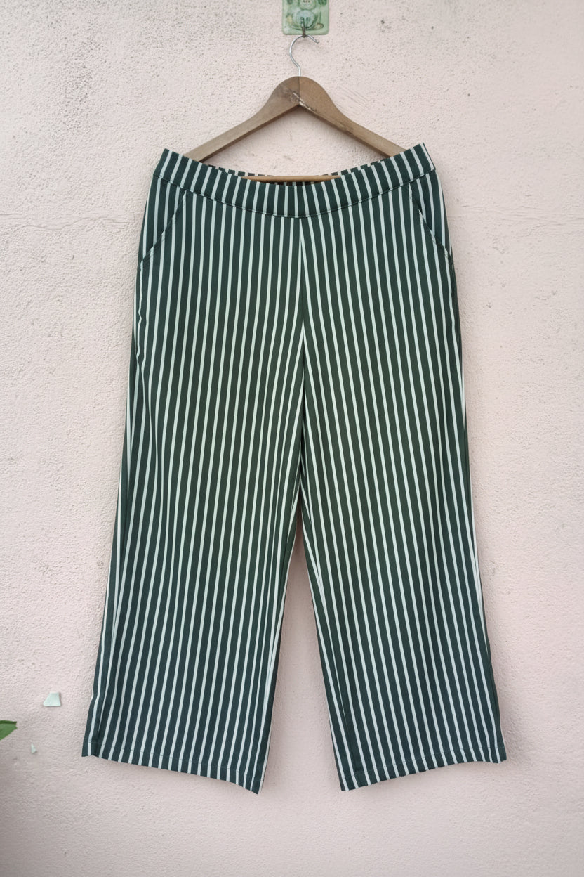 Green Striped Palazzo
