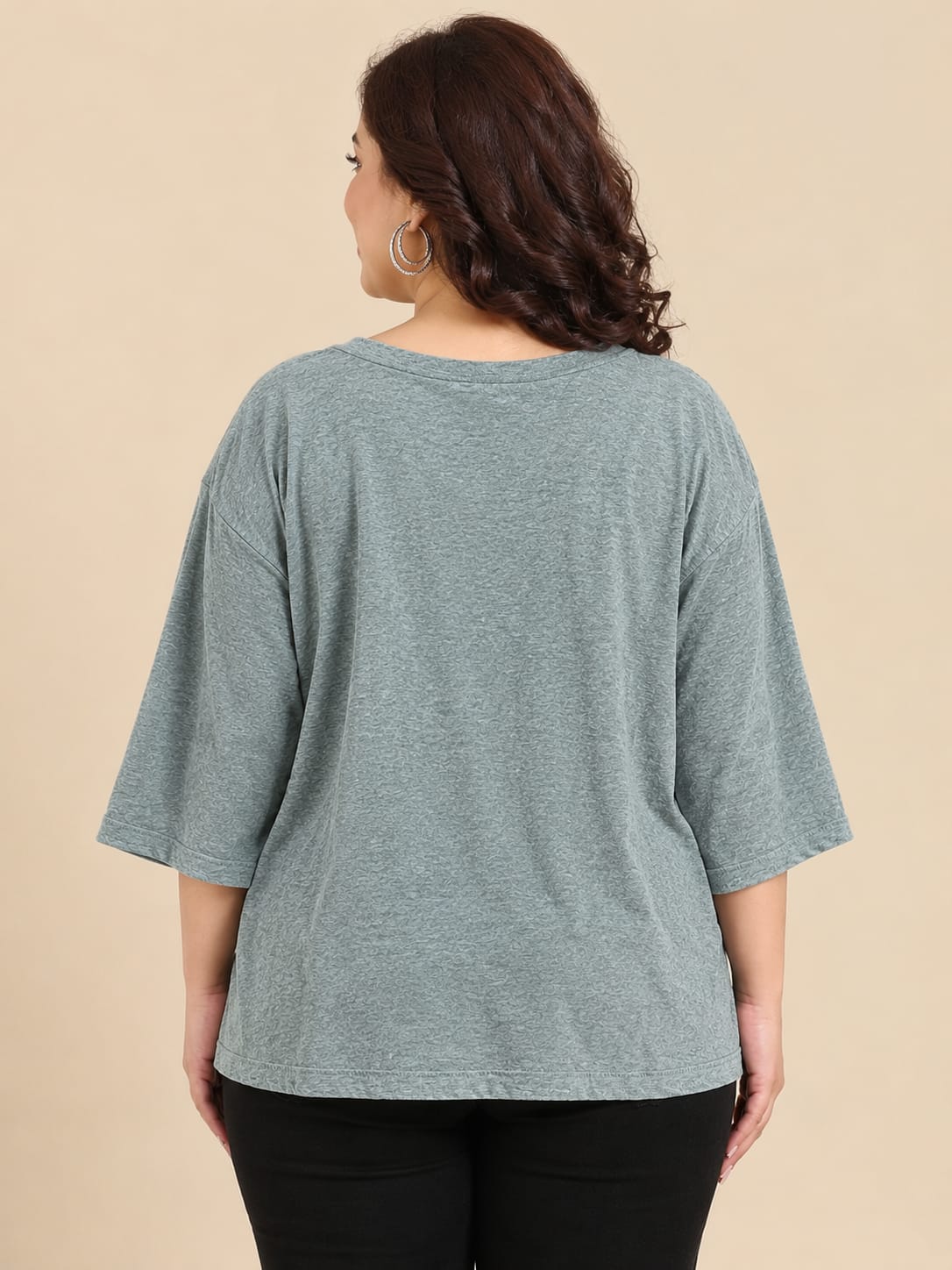 Grey Bell-Sleeves Top