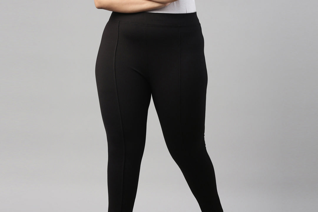 High Stretch Ponte Trousers Black