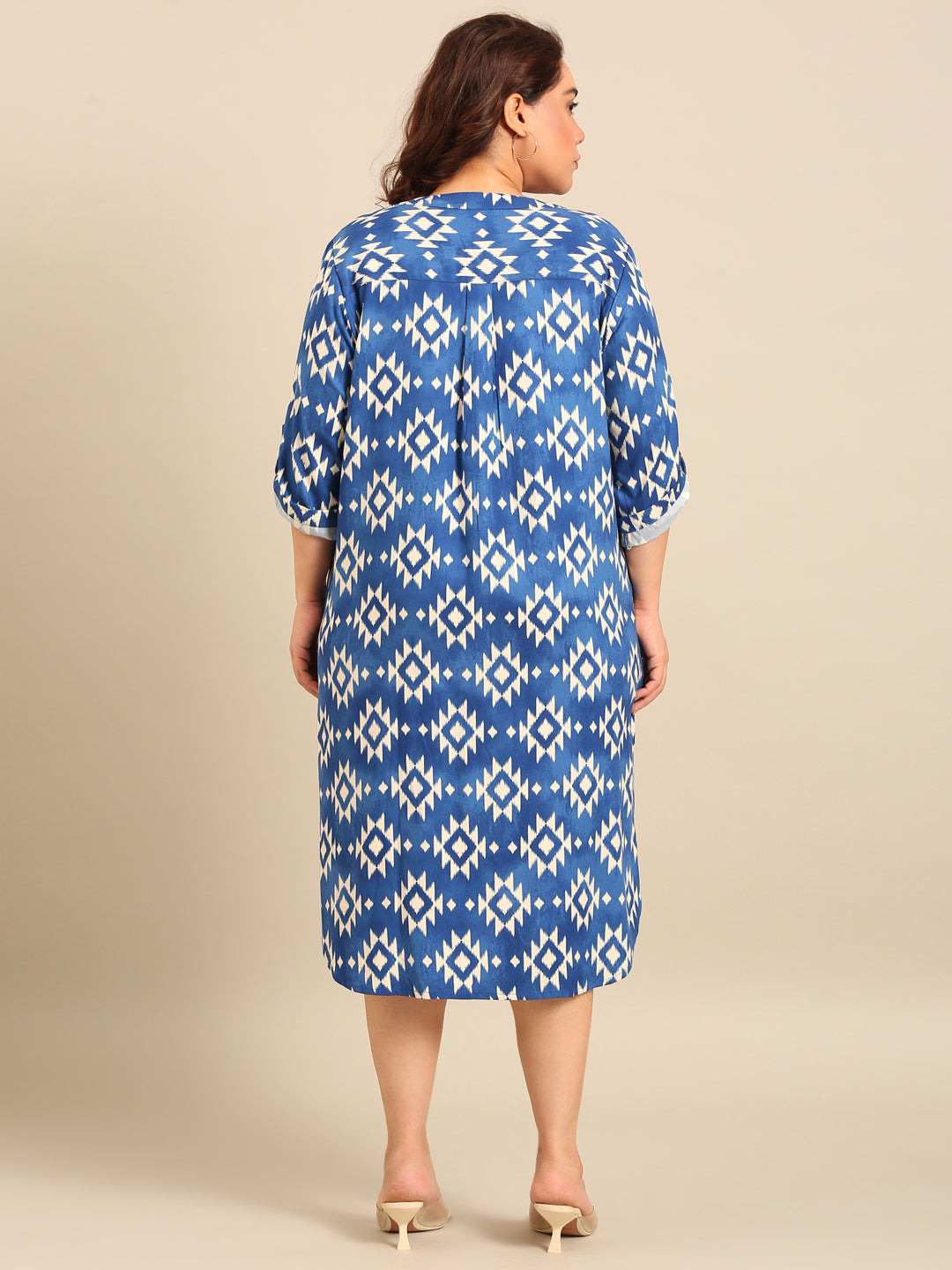 Ikat Print Midi Dress