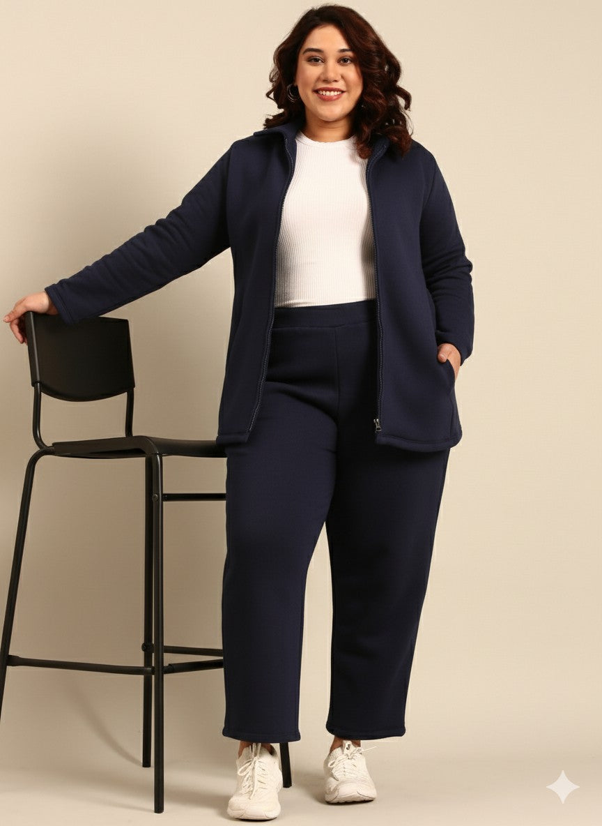 Navy Terry Cotton Jacket