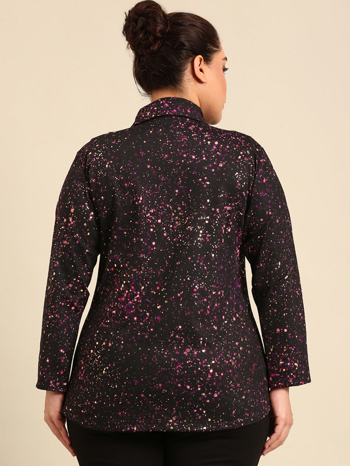 Black Galaxy Print Jacket