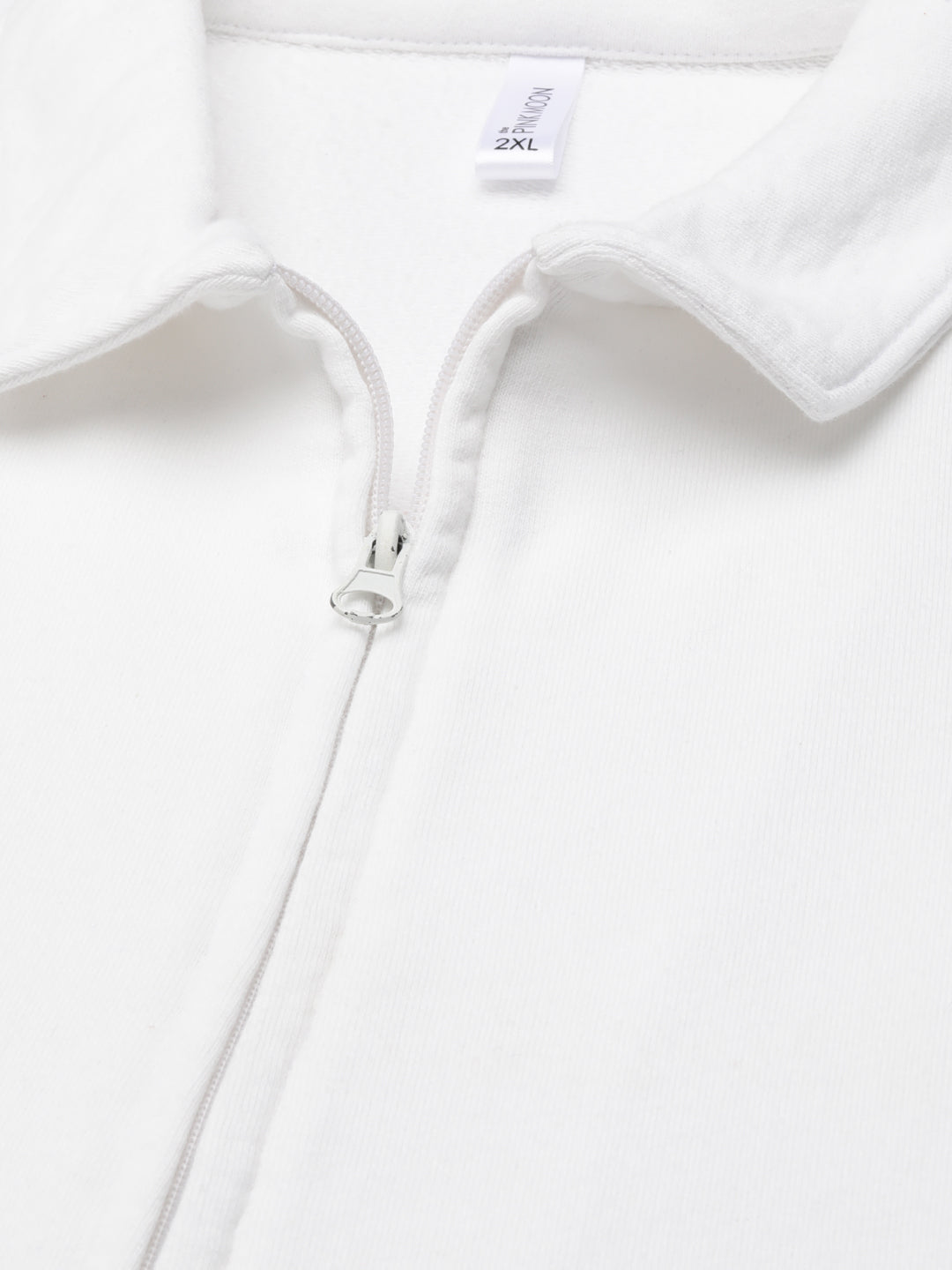 WHITE TERRY COTTON JACKET WITH ZIP
