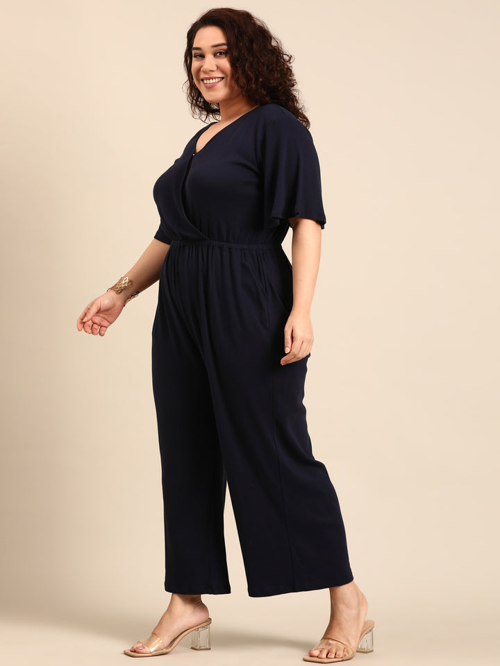 Navy Solid Jumpsuit