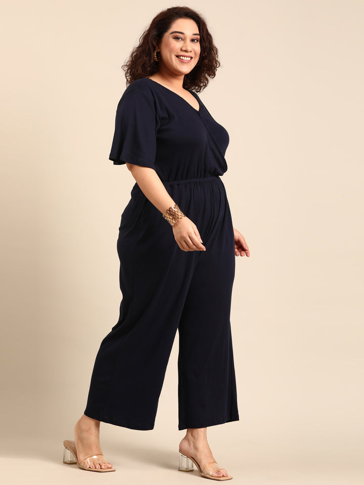 Navy Solid Jumpsuit