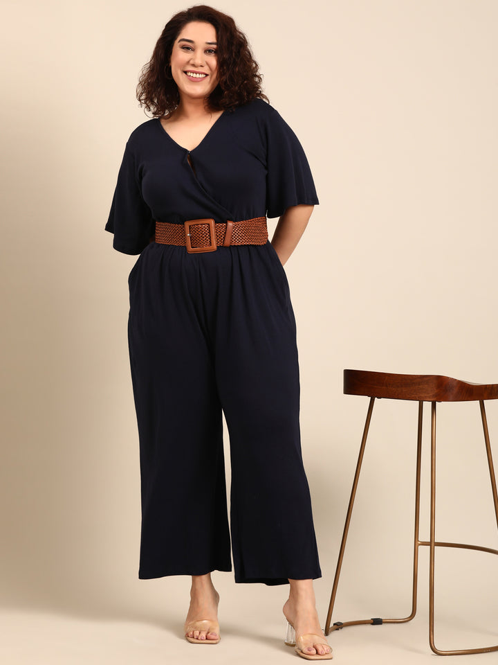 Navy Solid Jumpsuit