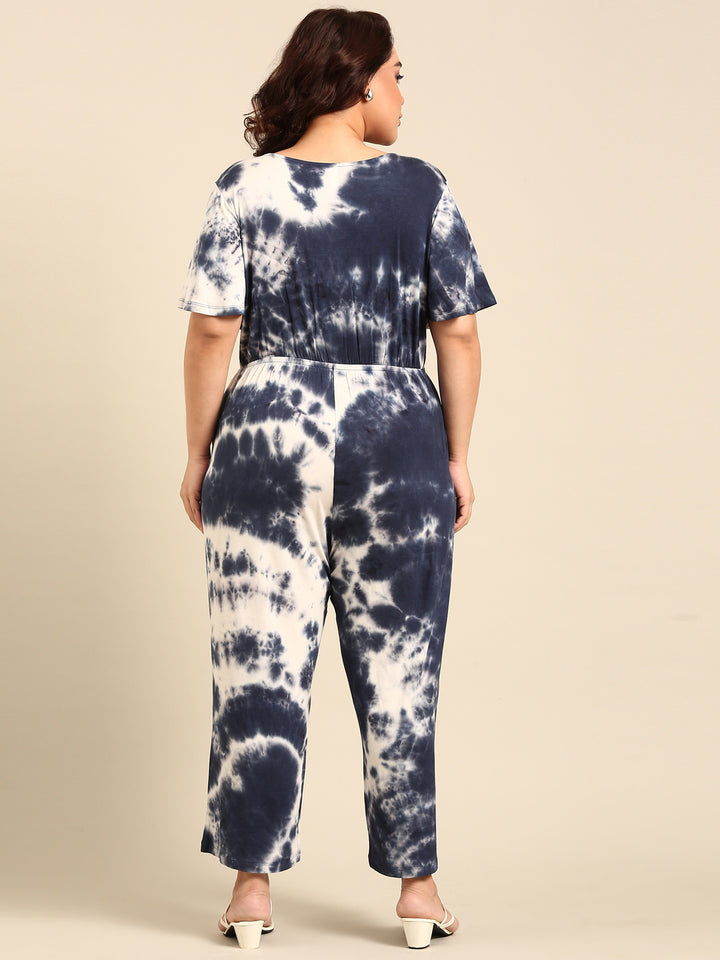 Tie and Dye Jumpsuit And Belt Combo