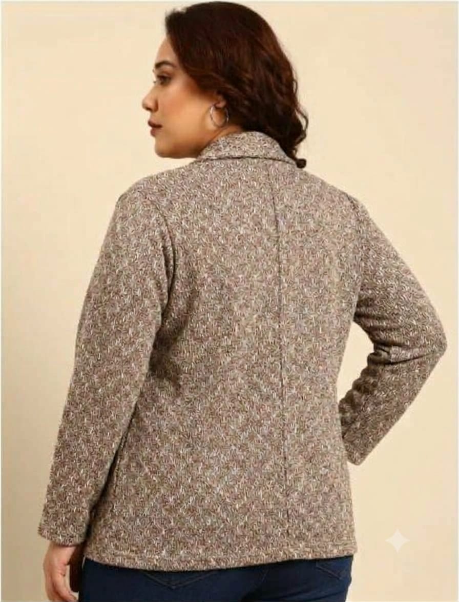 Light Brown Open-Front Knit Shurg