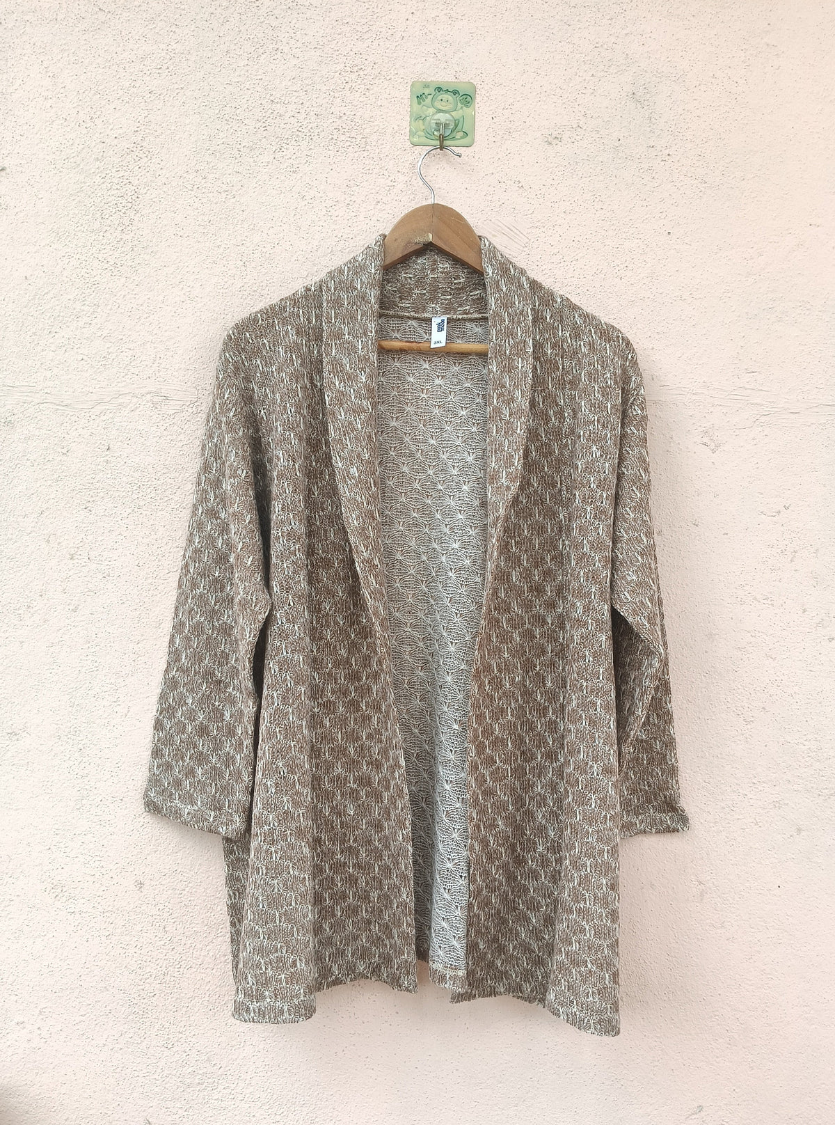 Light Brown Open-Front Knit Shurg