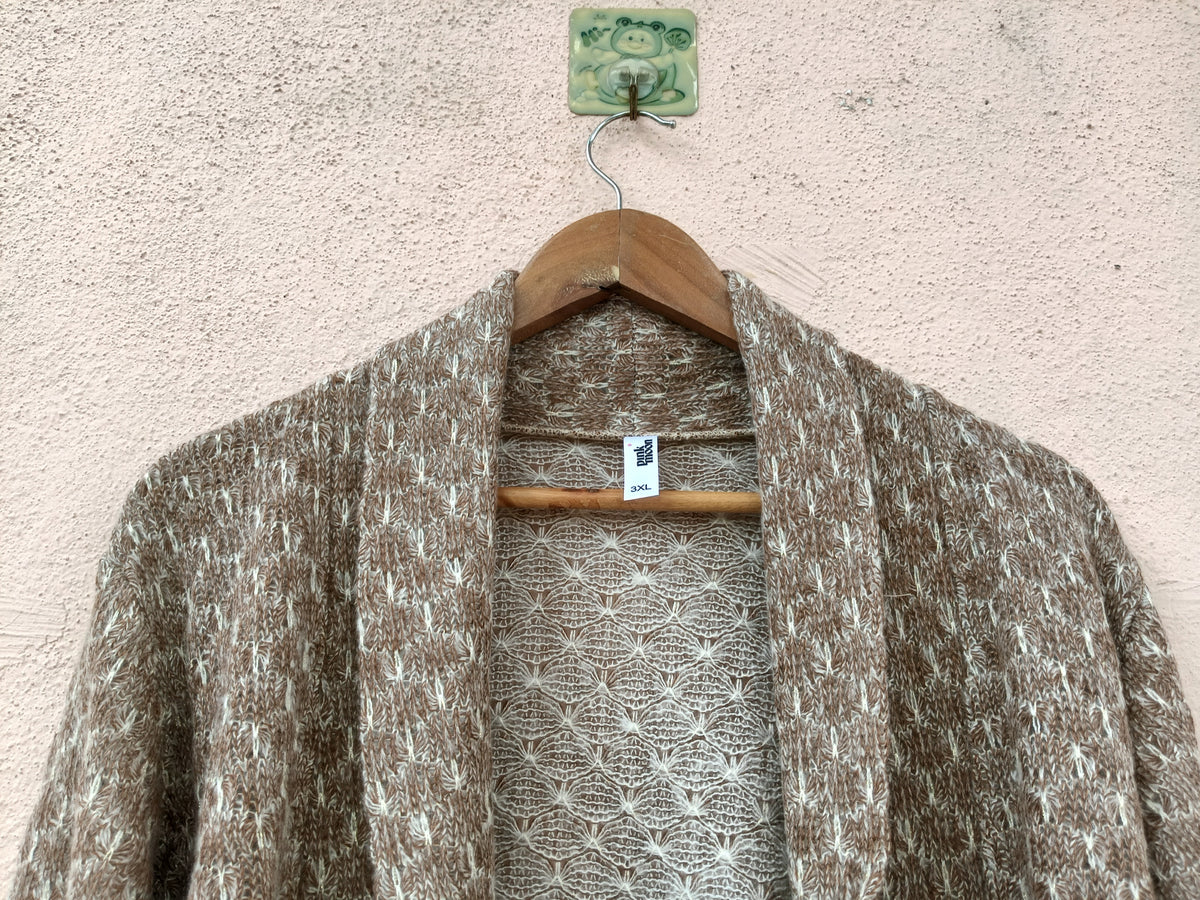 Light Brown Open-Front Knit Shurg