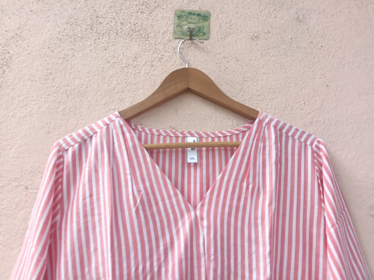 Light Red & White Striped Top