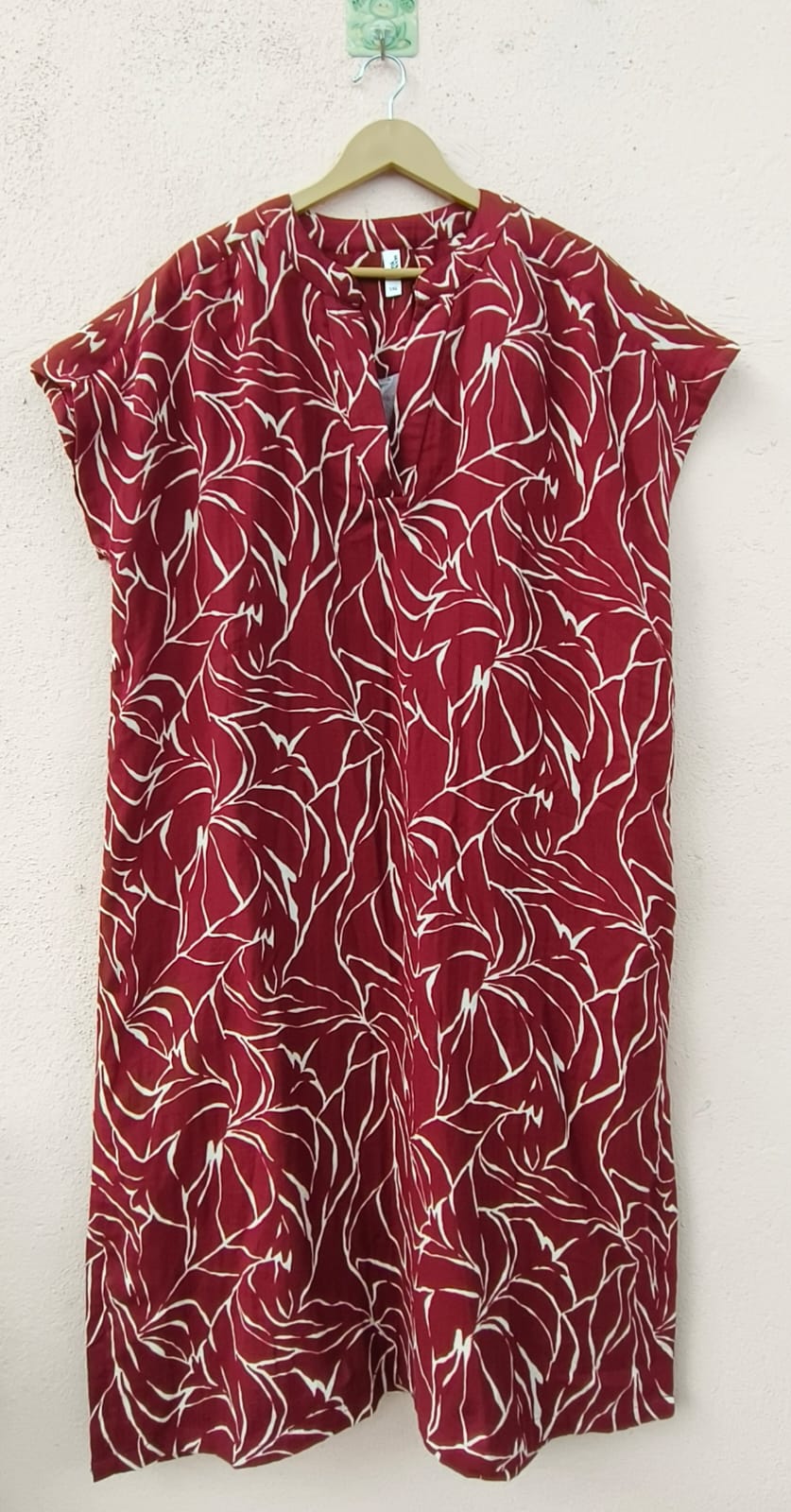 Maroon Printed Shirt Dress