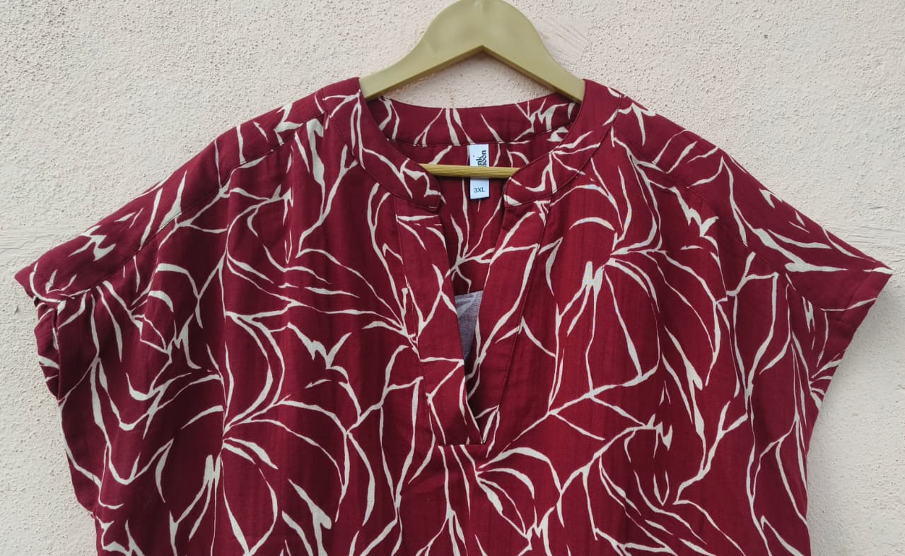 Maroon Printed Shirt Dress