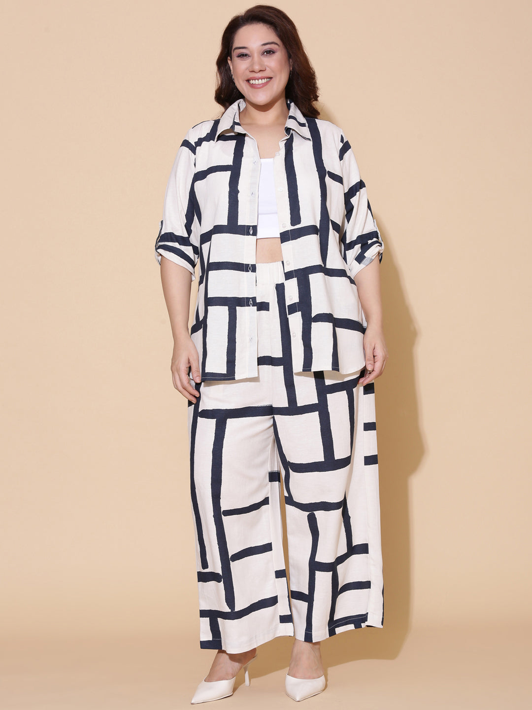 Maze Linen Button Down Shirt