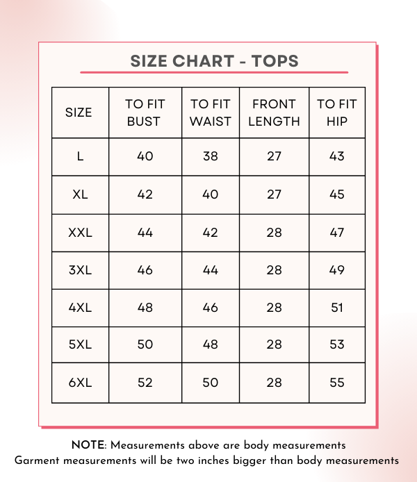 Size Chart: Know Your Perfect Fit Before shopping