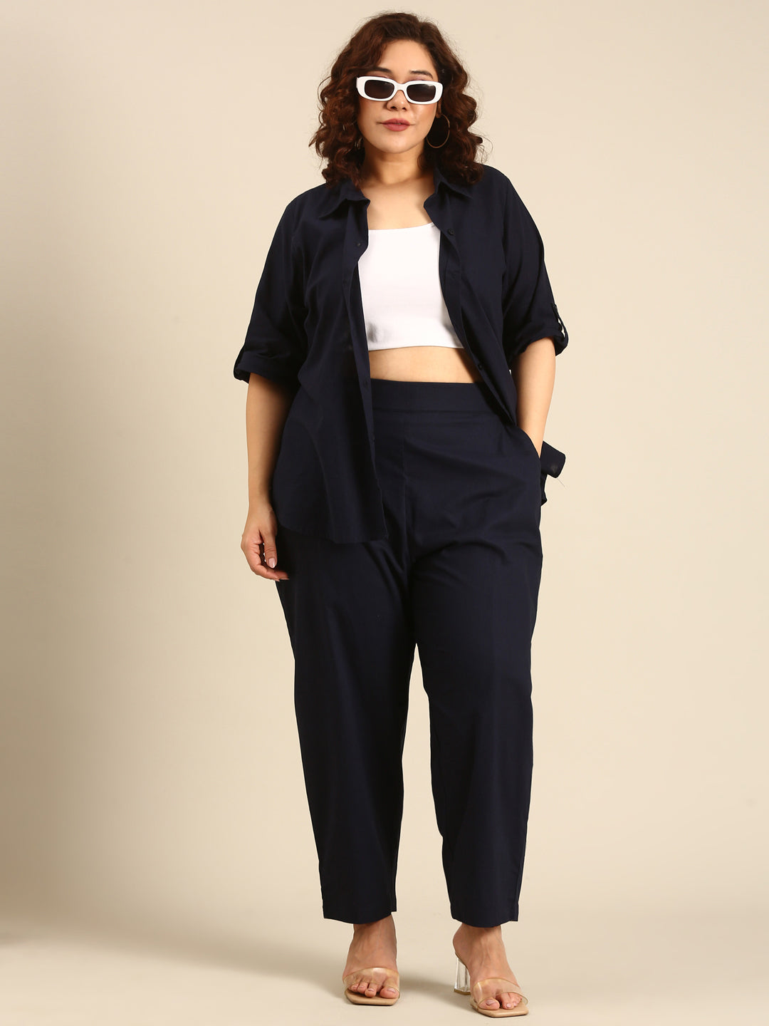 Navy Cotton Co-ord Set (2 Piece)