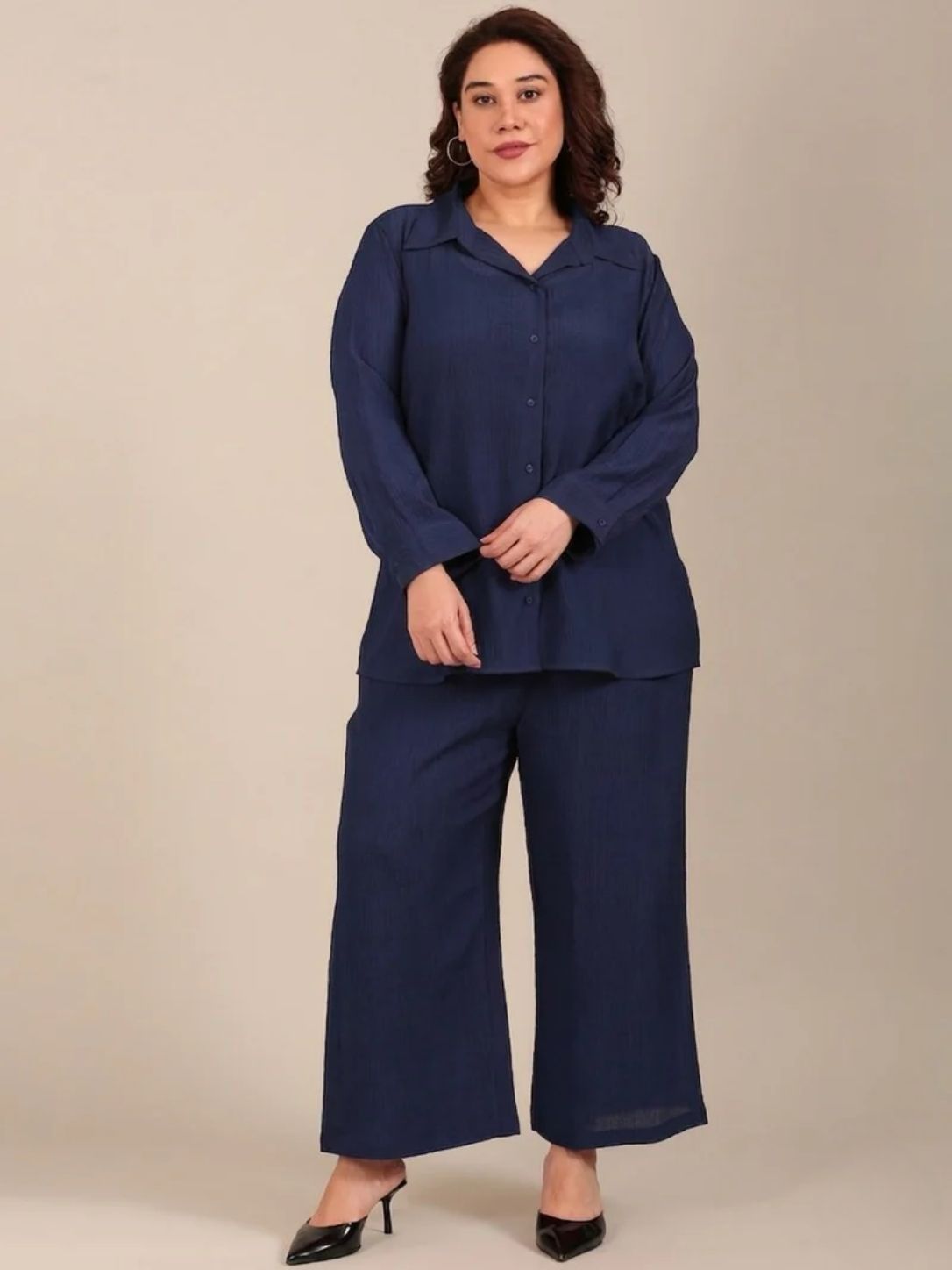 Navy Crepe Co-ord Set (2 Piece)