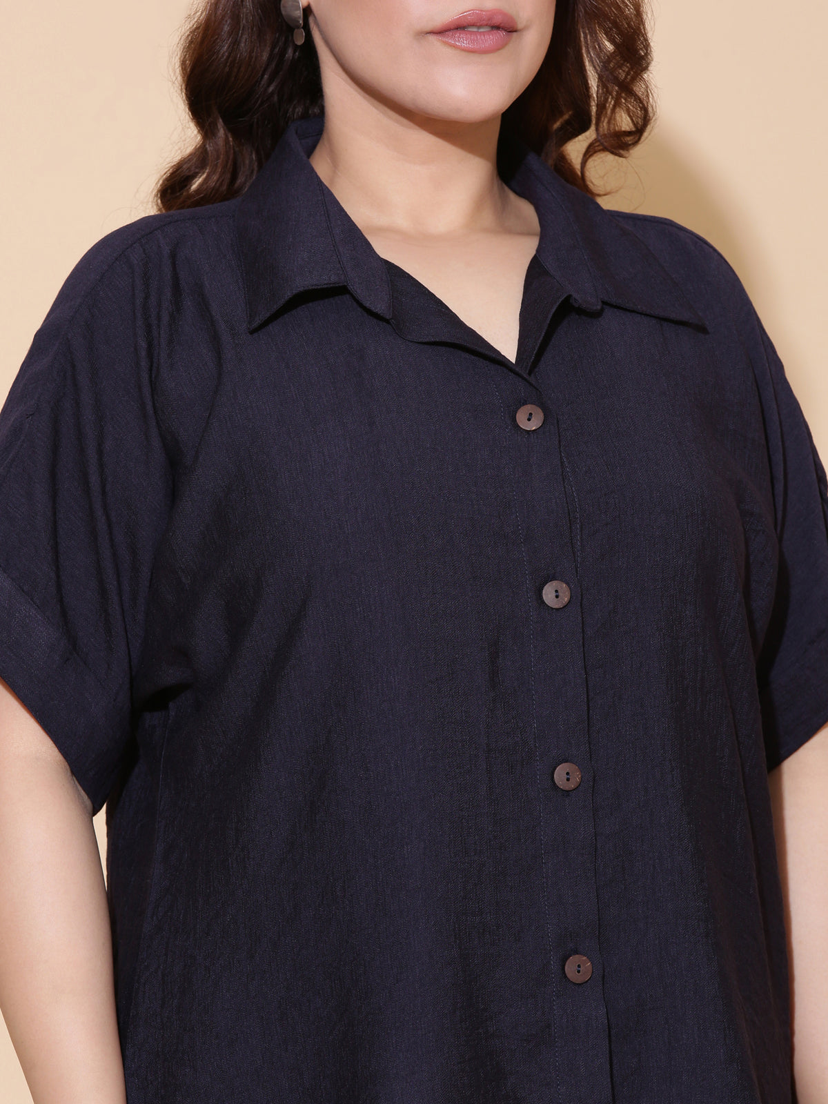 Navy Drop Shoulder Shirt