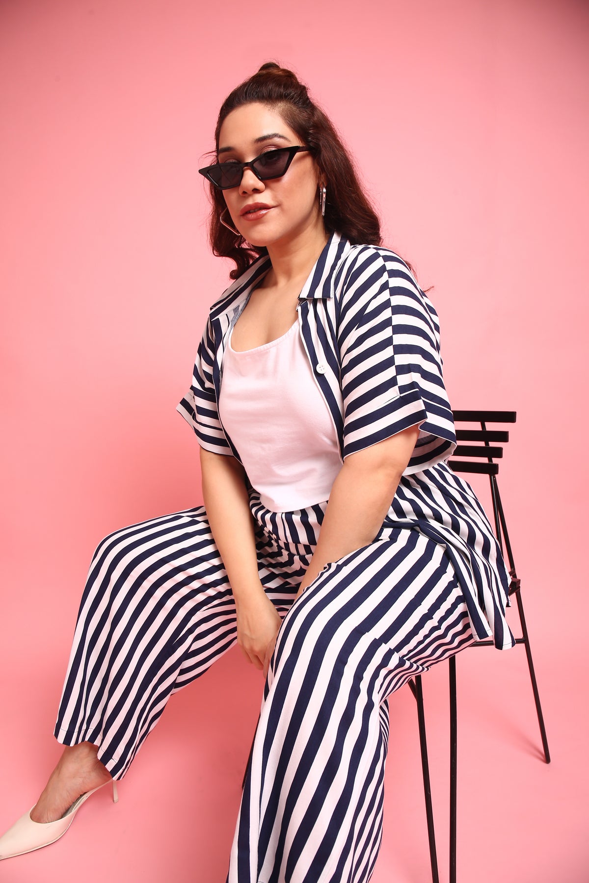 Navy White Stripe Palazzo