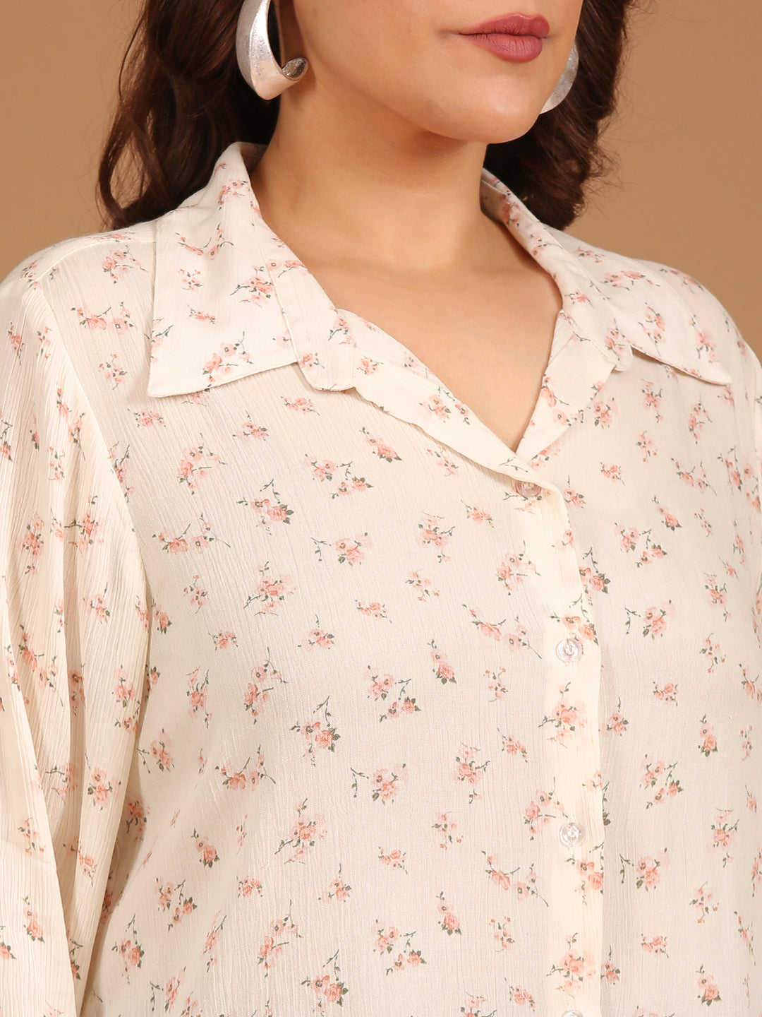 Off-White Floral Button-Down Shirt