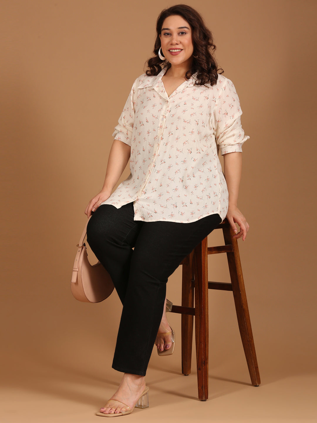 Off-White Floral Button-Down Shirt