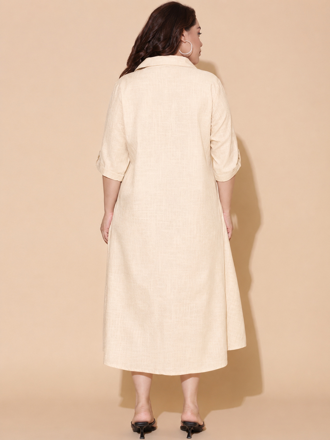 Off White A-Line Shirt Dress