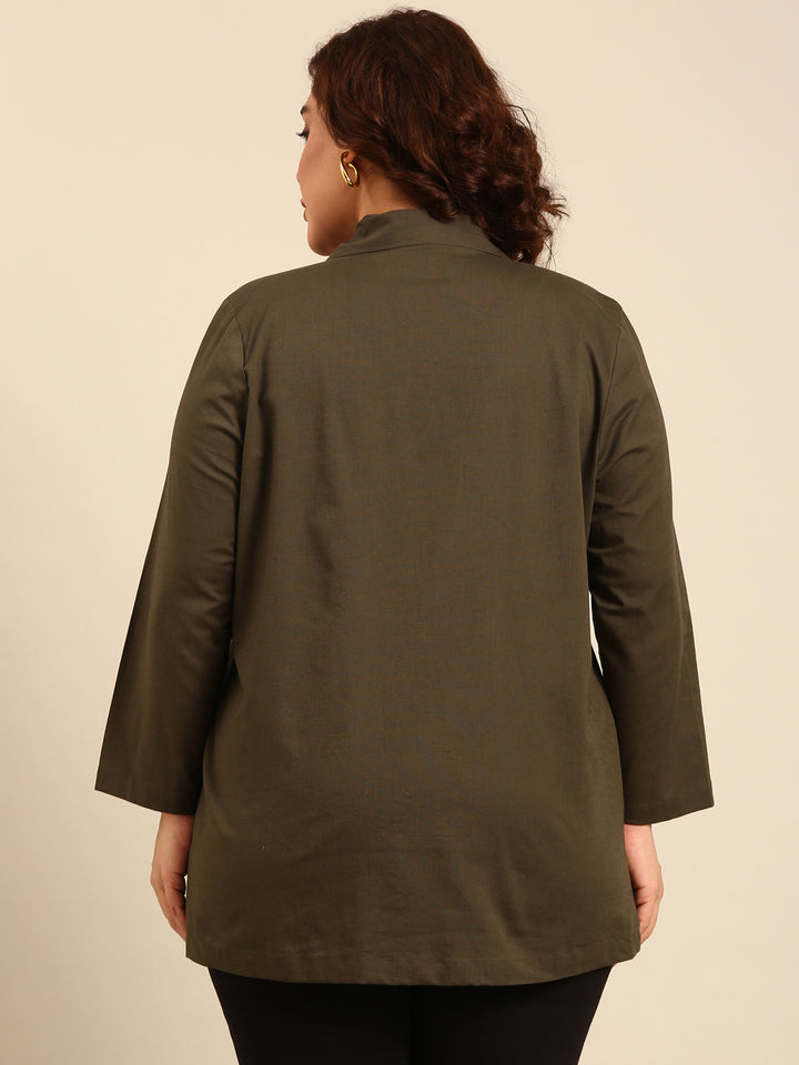 Olive Cotton Formal Blazer3