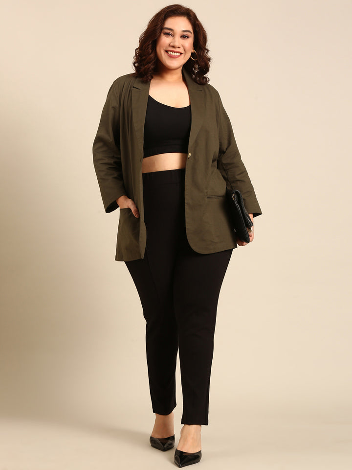 Olive Cotton Formal Blazer5