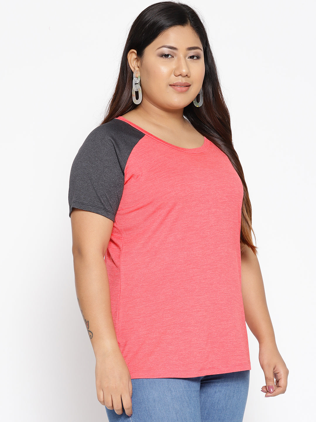 PINK AND GREY WORKOUT T SHIRT