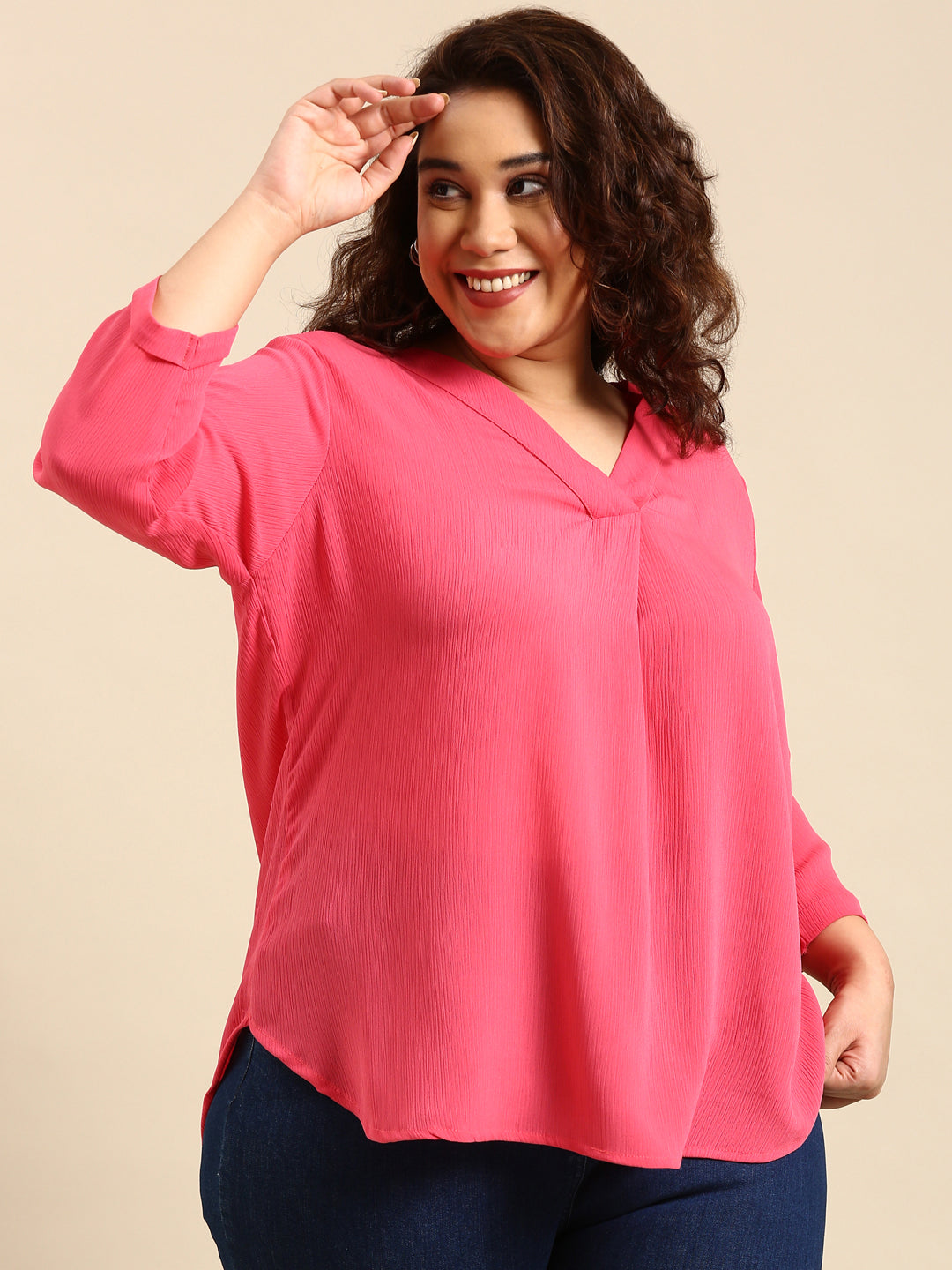 PINK V-NECK TOP
