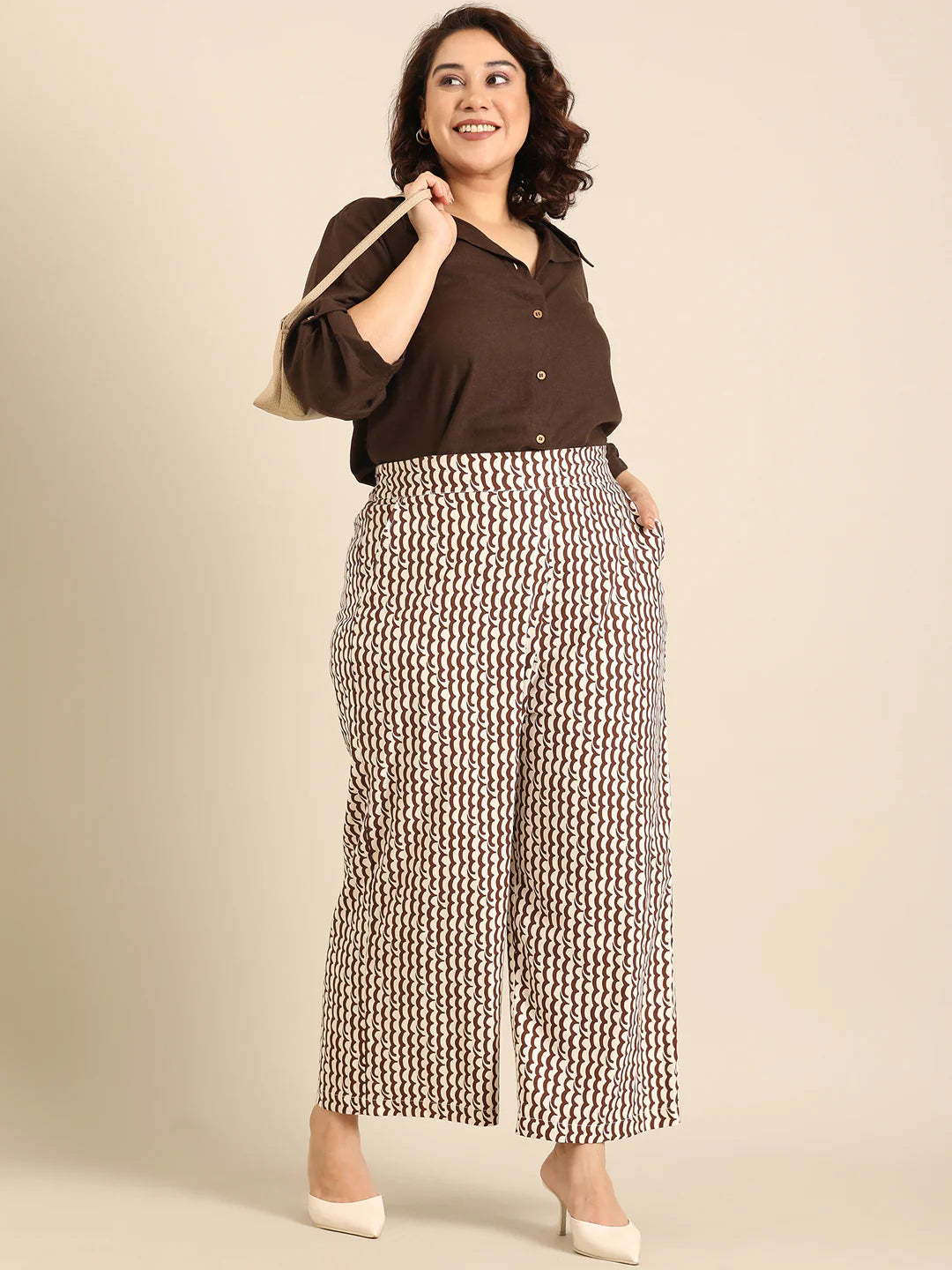 Brown Shirt & Palazzo Co-ord Set (2 piece)