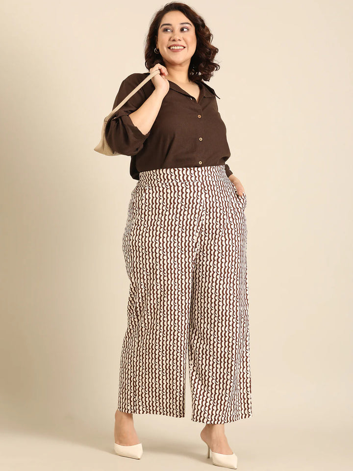 Brown Shirt & Palazzo Co-ord Set (2 piece)
