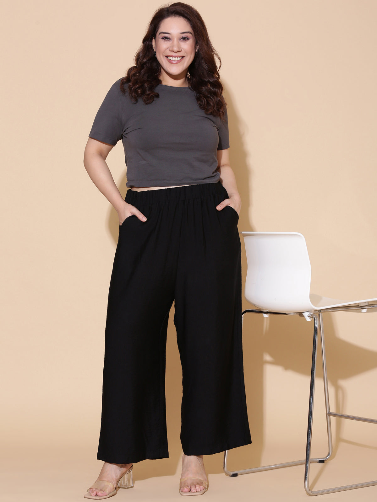 Black Flared Palazzo