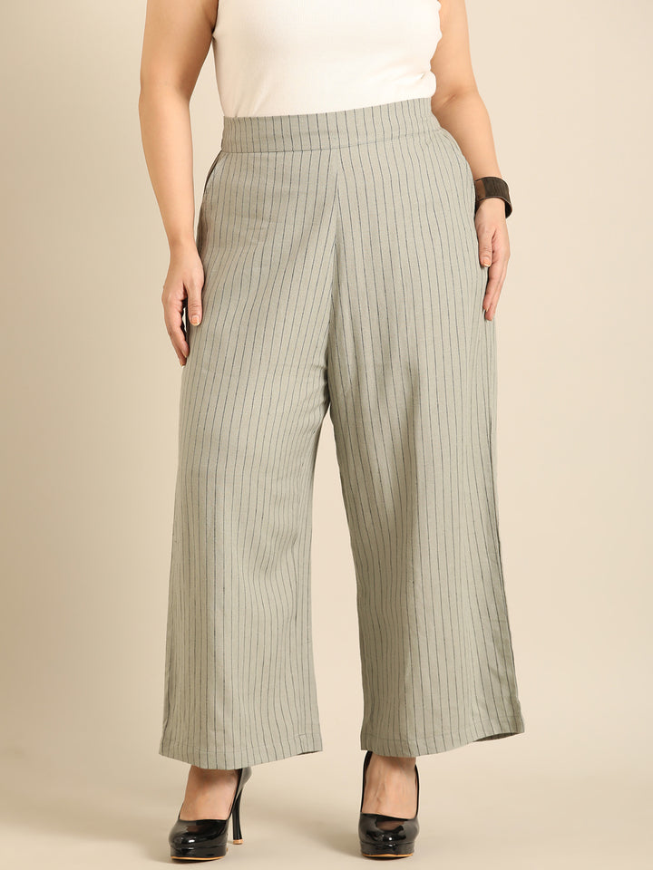 Olive pinstripe palazzo