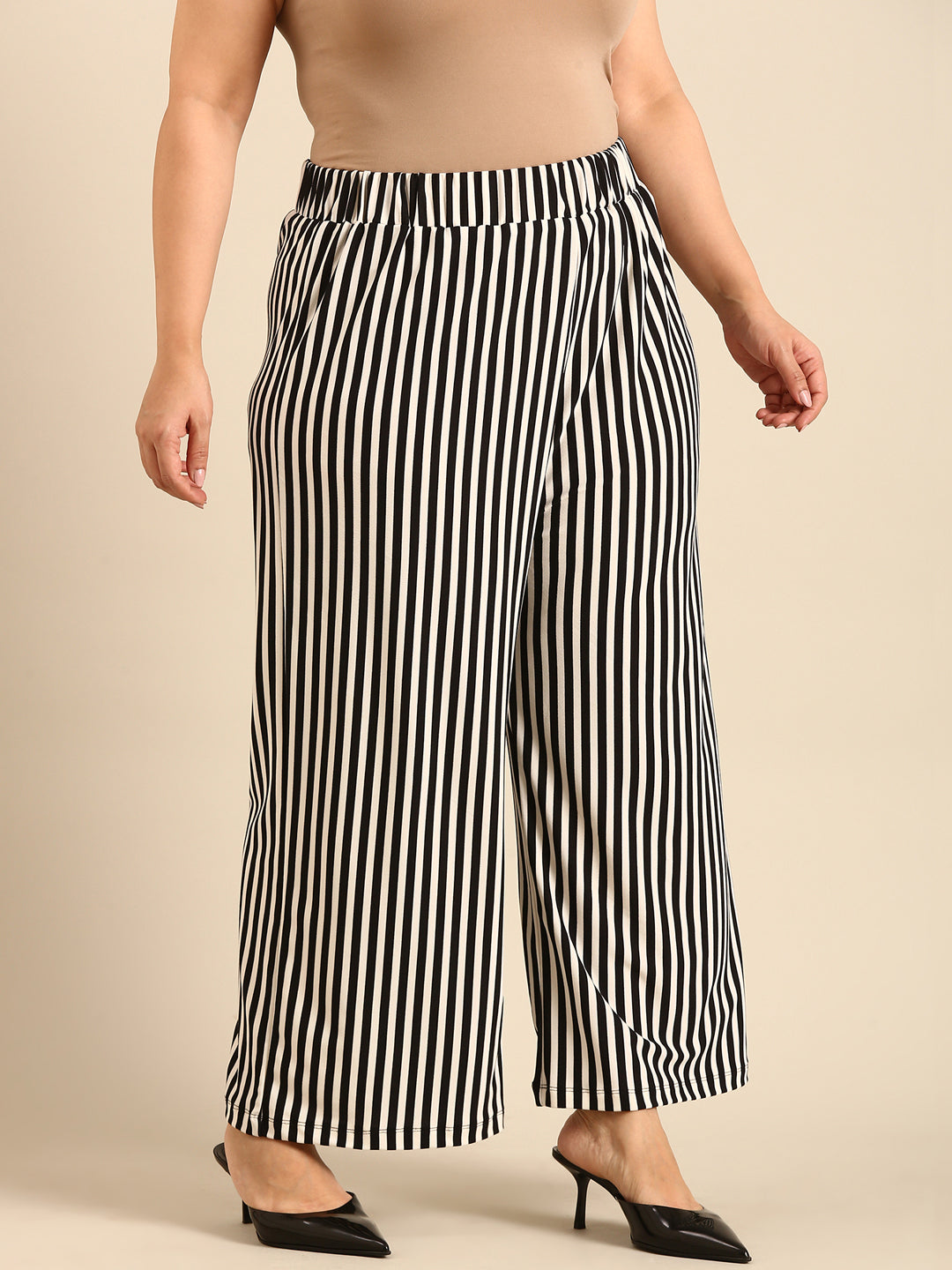 Black-White Striped Palazzo