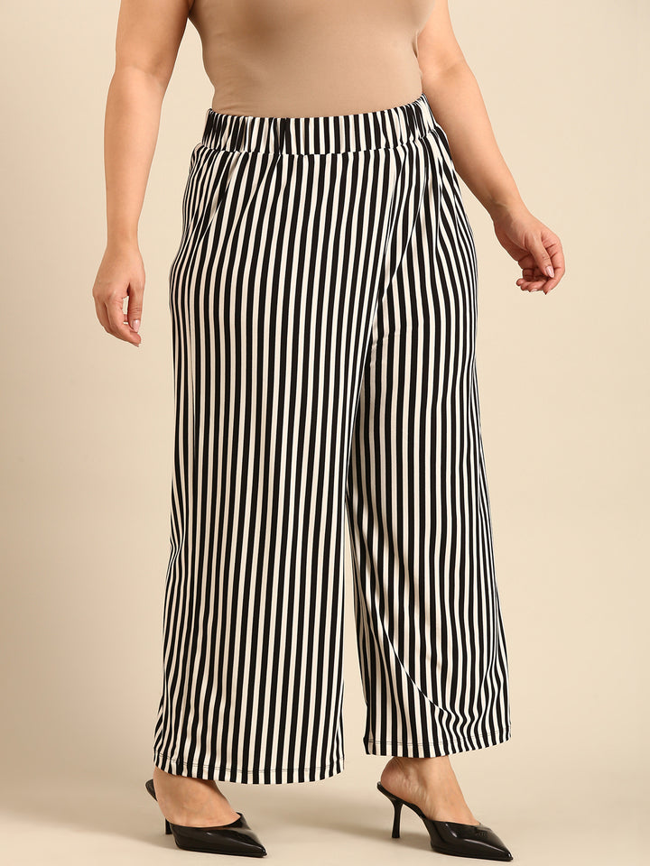 Black-White Striped Palazzo