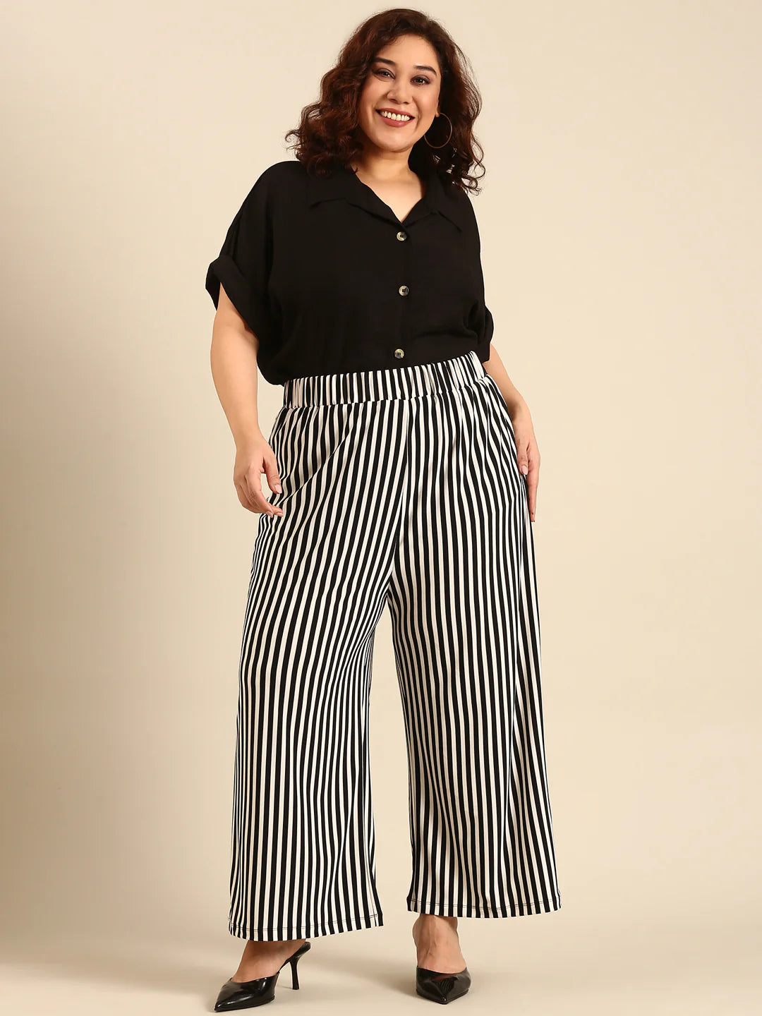 Black Shirt & Palazzo Co-ord Set (2 piece)