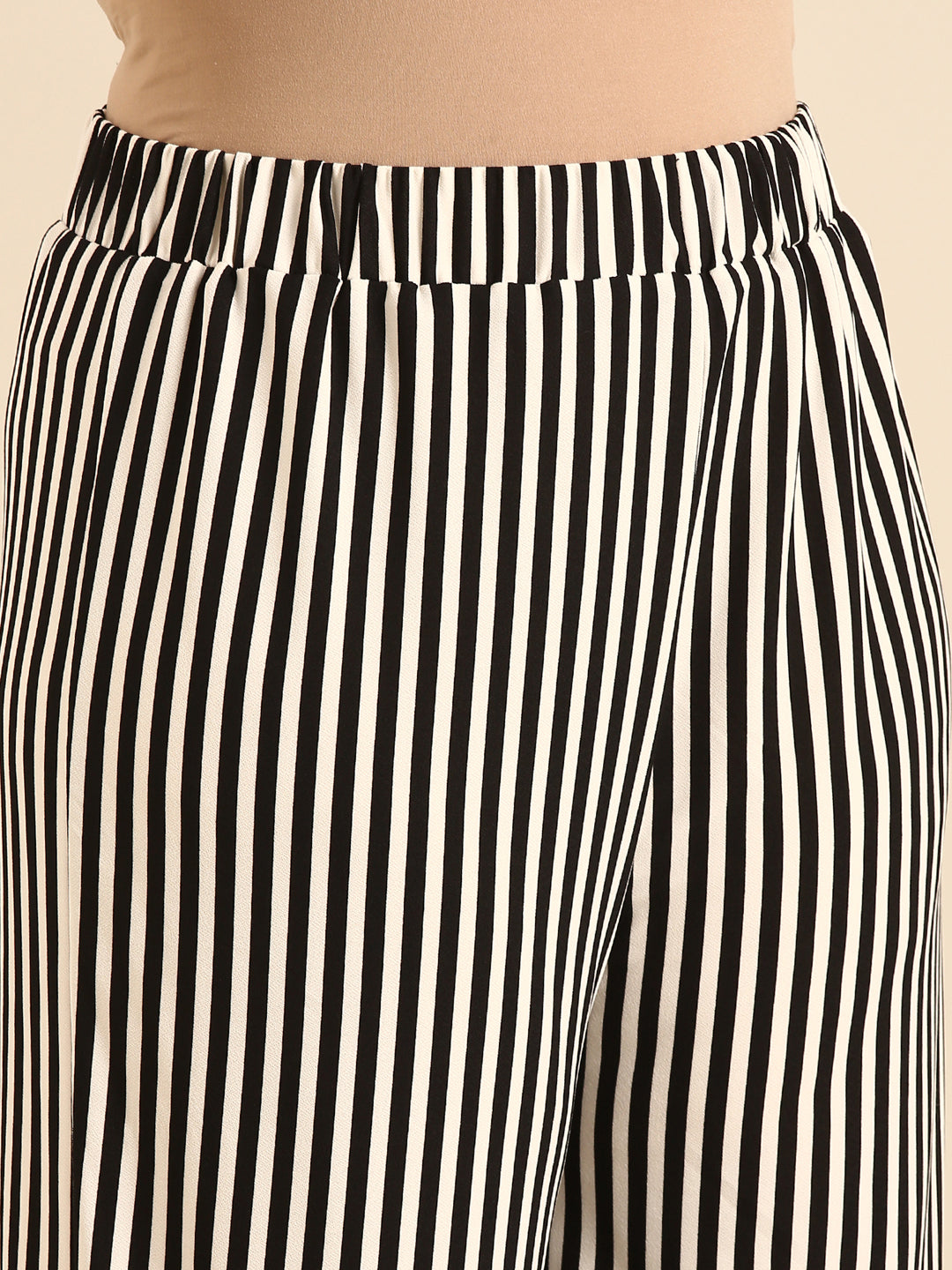 Black-White Striped Palazzo