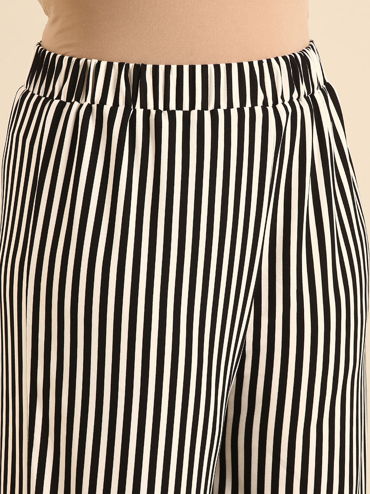 Black-White Striped Palazzo