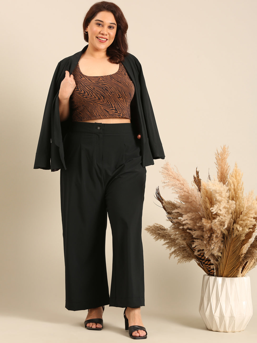 Black Blazer and Pant Co-ord Set (2 Piece)