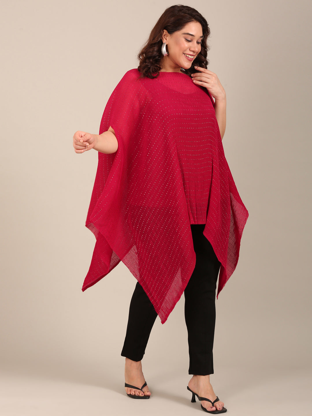 Pink Lurex Kaftan Tunic