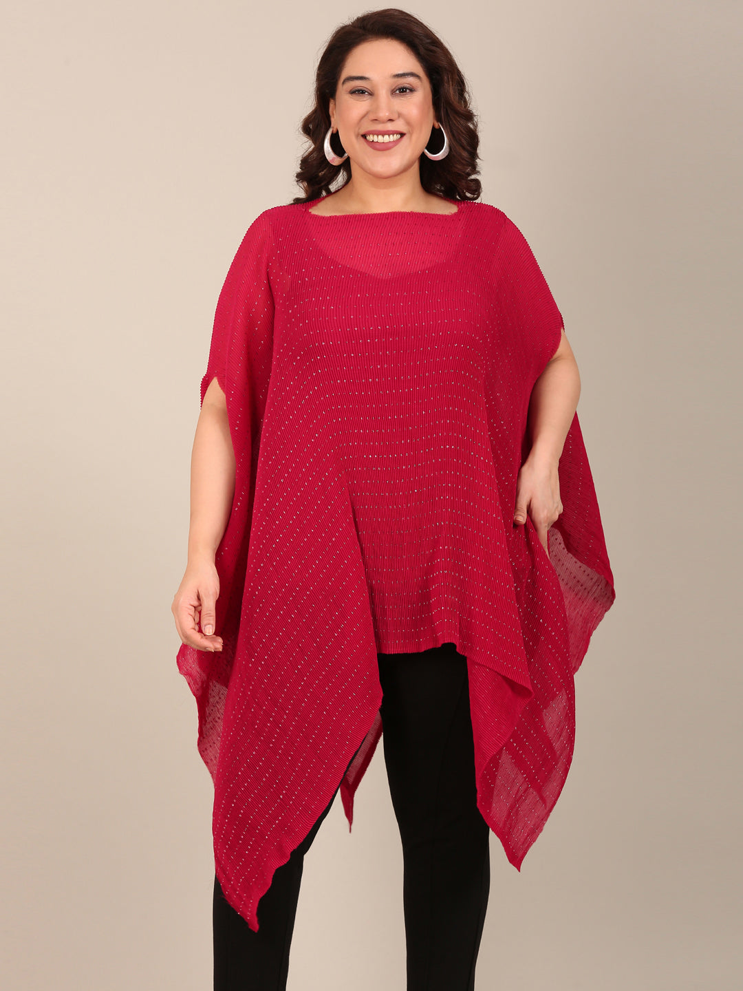 Pink Lurex Kaftan Tunic
