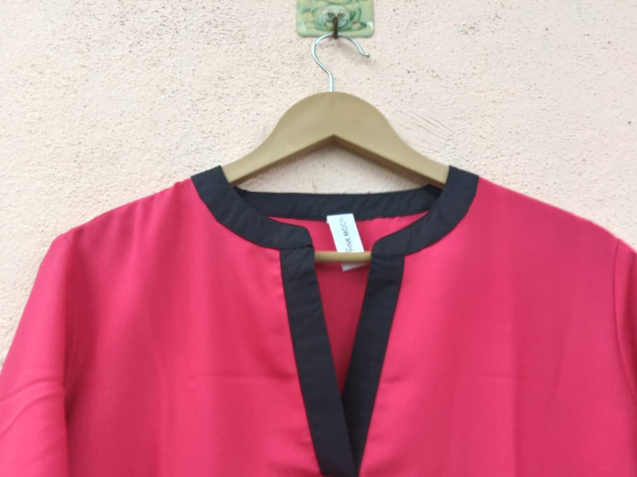 Pink Trim V-Neck Top