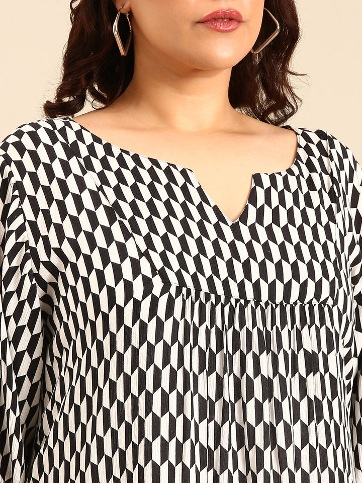 Printed Maxi Yoke Dress