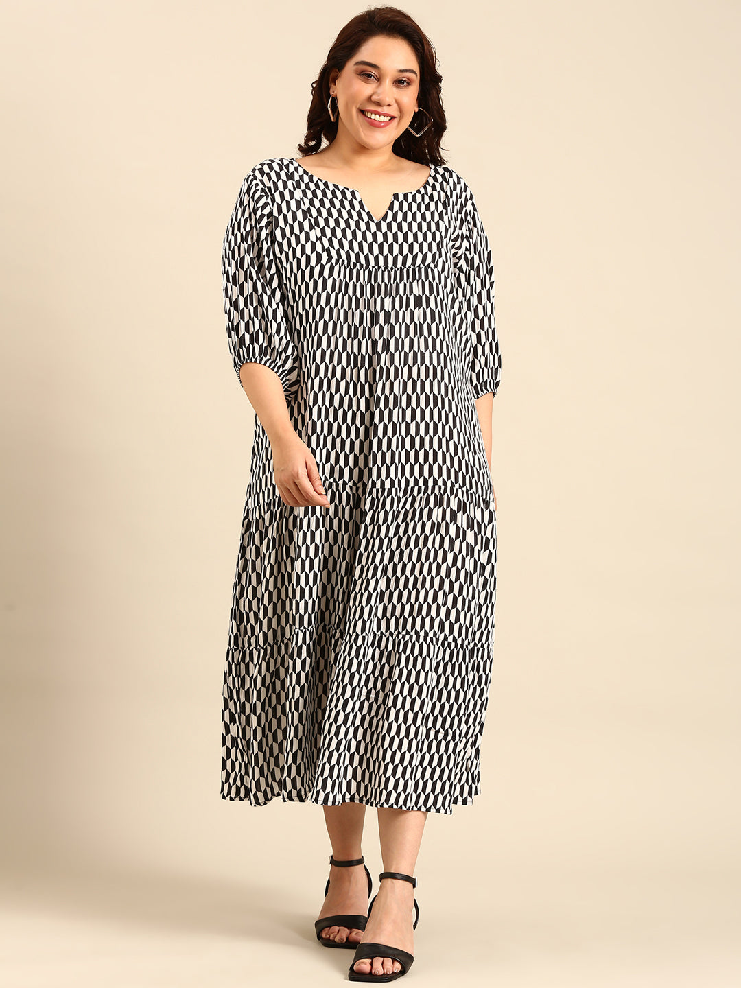 Printed Maxi Yoke Dress2